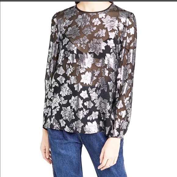 𝅺BNWT Club Monaco Crewneck Jacquard Top - Picture 16 of 17